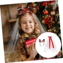 FOMIYES 1 Set Veil Bow Hair Accessories Hair Accessories For Girls Bride Veils For Wedding Christmas Headdress Christmas Costume Accessories Fashion Headband Girls Veil Headband -Xmas Mart Sales 71dgH2S sPL. SL1500