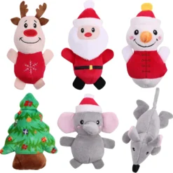 Malier 6PCS Cat Christmas Toys, Cat Toys For Indoor Cats, Catnip Filled Cat Teething Chew Toys Catnip Toys For Cats, Cute Plush Christmas Kitty Kitten Catnip Toys For Cats Exercise (Christmas)
