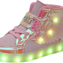 BFOEL Kids Light Up Shoes LED USB Charging Flashing High-top Wings Sneakers Boys Girls Trainers For Festivals Halloween Christmas New Year Party Great Gift