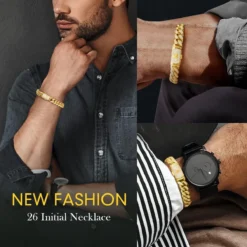 ETEVON Cuban Link Initial Bracelet For Men Gold Plated Hip Hop Mens Jewelry Gift For Boyfriend Birthday Christmas Anniversary Valentines Day Diamond Gold Chain Jewelry Gifts For Men Husband Boy Son Dad -Xmas Mart Sales 71ghfLmU3fL. AC UL1200