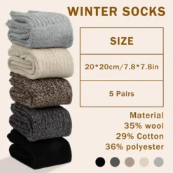 Senker Fashion 5 Pairs Wool Socks For Women, Thick Winter Boot Socks Knit Warm Socks Cozy Crew Socks Christmas Gift -Xmas Mart Sales 71gtCa4j7EL. AC UL1500