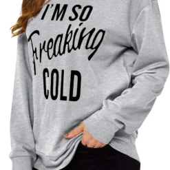 Nlife Women I Am Cold Letter Long Sleeve Funny Graphic Oversized Sweatshirts Casual Christmas Sweatshirt Tops -Xmas Mart Sales 71h77A3U4L. AC UL1500