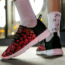 PYYIQI LED Fiber Optic Shoes Light Up Sneakers For Women Men Luminous Trainers Flashing Sneakers For Festivals, Christmas, Halloween, New Year Party With USB Charging, White -Xmas Mart Sales 71hj6e1XdwS. AC UL1500