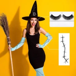 Didaey Night Before Christmas Costume Accessories Include 20 Sheets Halloween Scars Stitches Tattoos Solid Colored Opaque Footed Tights Arm Compression Sleeves Halloween False Lashes For Women -Xmas Mart Sales 71huPV1eLXL. SL1500