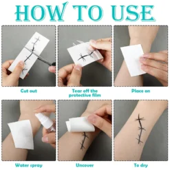 Didaey Night Before Christmas Costume Accessories Include 20 Sheets Halloween Scars Stitches Tattoos Solid Colored Opaque Footed Tights Arm Compression Sleeves Halloween False Lashes For Women -Xmas Mart Sales 71i4U8nPmPL. SL1500