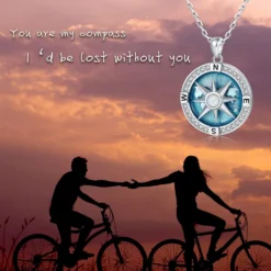 WOUOVO Navy-Anchor Travel-Map Rotatable Compass Necklace - Inspirational Nautical Dream Opal Compass Pendant Necklaces For Women Men,Christmas Jewelry Gifts For Boys And Girls -Xmas Mart Sales 71iZdK0abqL. AC UL1500