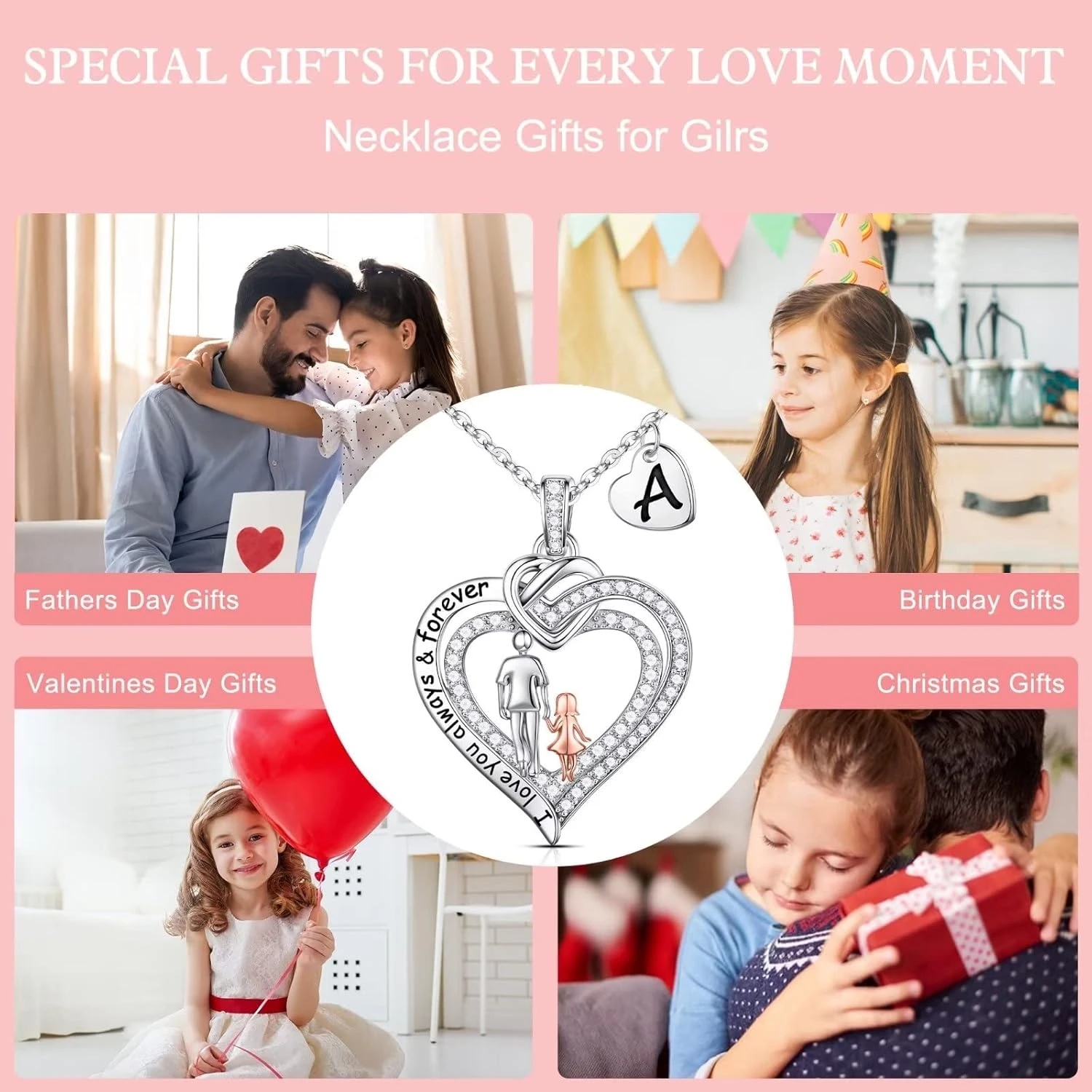 Iefil Gifts For Daughter From Dad - 925 Sterling Silver Heart Pendant Initial Necklace Daughter Gifts From Dad Christmas Birthday Gifts For Daughter Teen Girl Jewelry Gifts 8 Iefil Gifts For Daughter From Dad - 925 Sterling Silver Heart Pendant Initial Necklace Daughter Gifts From Dad Christmas Birthday Gifts For Daughter Teen Girl Jewelry Gifts - Image 6