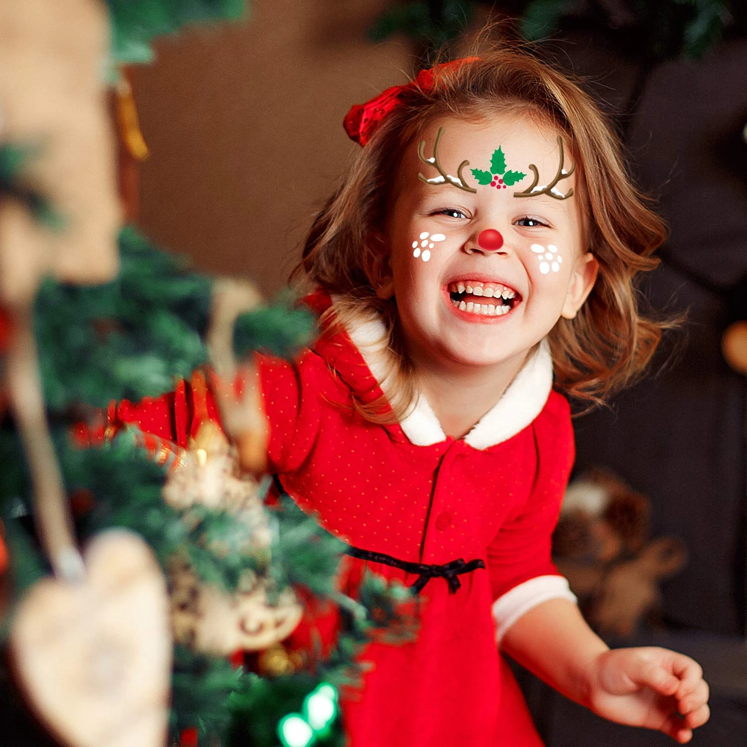 WAVEJOE 185+PCS Christmas Temporary Tattoos For Kids Stocking Stuffers, Watercolor Style Xmas Holiday Decals Goodie Gift Party Favors 5 WAVEJOE 185+PCS Christmas Temporary Tattoos For Kids Stocking Stuffers, Watercolor Style Xmas Holiday Decals Goodie Gift Party Favors - Image 3