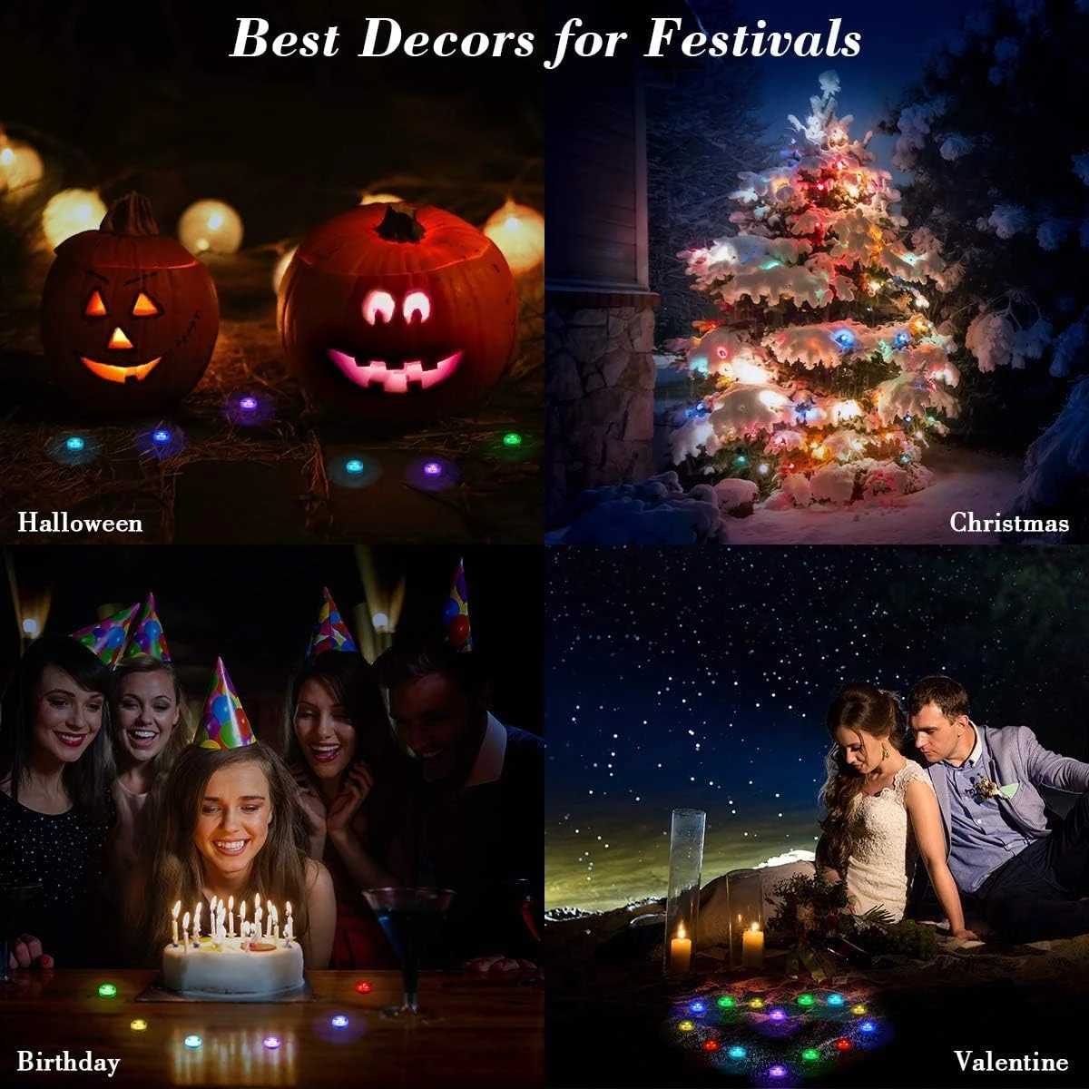 Submersible LED Lights Waterproof Underwater Lights 2.8inch Battery Powered Remote Controlled Color Changing Tea Lights Small LED Lights For Party Pond Pool Wedding Halloween Christmas (2 Pack) 9 Submersible LED Lights Waterproof Underwater Lights 2.8inch Battery Powered Remote Controlled Color Changing Tea Lights Small LED Lights For Party Pond Pool Wedding Halloween Christmas (2 Pack) - Image 7