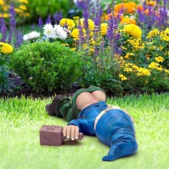 Cafele Funny Drunk Gnomes Garden Decor, Naughty Drunken Garden Gnome Statue Lying Down, Garden Sculptures Ornament For Outdoor Lawn Patio Yard Landscape Dwarf Figurines Christmas Decorations -Xmas Mart Sales 71jCcO1xMxL. AC SL1000