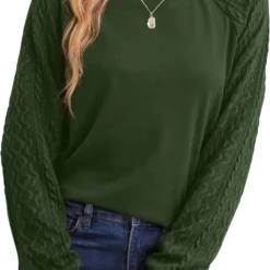 Saloogoe Womens Sweaters Dressy Casual Fashion Tops Long Sleeve Shirts Christmas Green M -Xmas Mart Sales 71jJJqfA1lL. AC UL1500