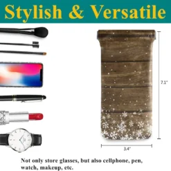 Glasses Case Eyeglasses Pouch - Wooden Christmas Snowfleke Squeeze Top Sunglasses Pouch Portable Microfiber Pouch For Men Women -Xmas Mart Sales 71jMAs0kZcL. AC UL1200