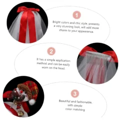 FOMIYES 1 Set Veil Bow Hair Accessories Hair Accessories For Girls Bride Veils For Wedding Christmas Headdress Christmas Costume Accessories Fashion Headband Girls Veil Headband -Xmas Mart Sales 71k9xYhHKYL. SL1500