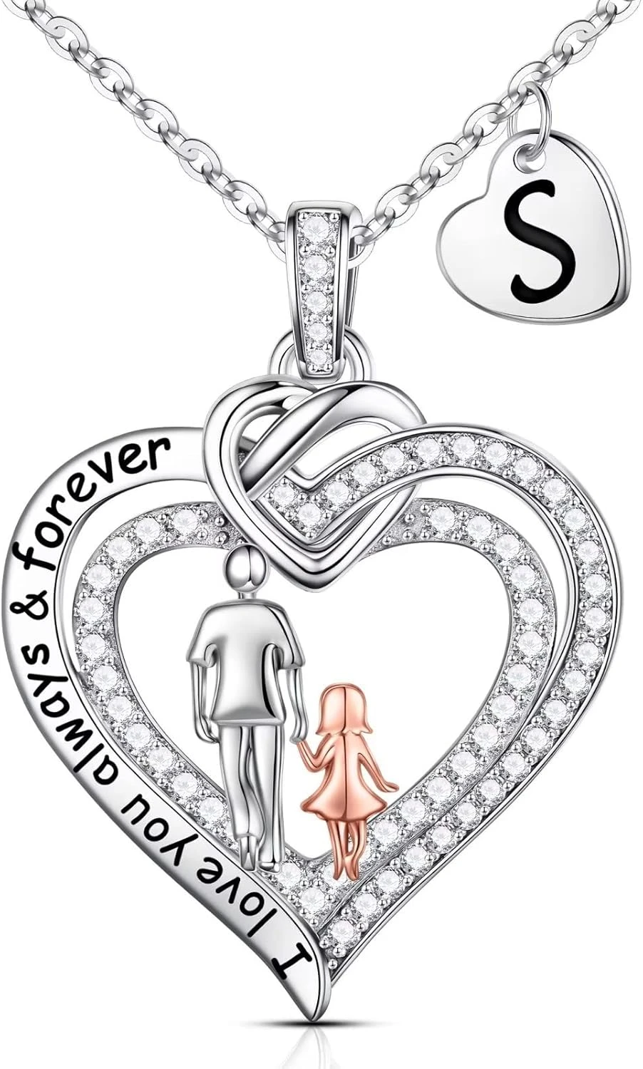Iefil Gifts For Daughter From Dad - 925 Sterling Silver Heart Pendant Initial Necklace Daughter Gifts From Dad Christmas Birthday Gifts For Daughter Teen Girl Jewelry Gifts 3 Iefil Gifts For Daughter From Dad - 925 Sterling Silver Heart Pendant Initial Necklace Daughter Gifts From Dad Christmas Birthday Gifts For Daughter Teen Girl Jewelry Gifts