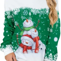 MYHALF Christmas Shirts Women Funny Snowman Graphic Sweatshirt Merry Christmas Long Sleeve Crew Neck Tops Blouses -Xmas Mart Sales 71kWdTXvCdL. AC UL1500