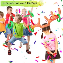 2 Set Inflatable Reindeer Antler Game, (2 Inflatable Antler, 12 Rings Reindeer Ring Toss) Inflatable Reindeer Antler Hat With Rings, Family Christmas Party Games -Xmas Mart Sales 71ldklv3ssL. AC SL1200