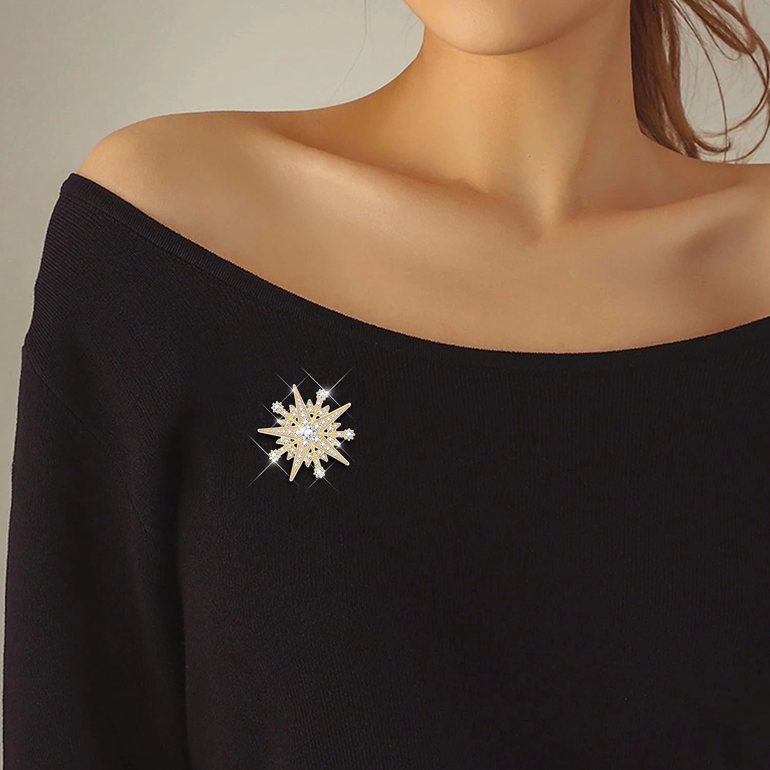 Austrian Crystals Snowflakes Brooch For Winter Vintage Star Brooch For Women Men Girls Birthday Gift Bridal Brooch For Party Christmas Mothers Gift 5 Austrian Crystals Snowflakes Brooch For Winter Vintage Star Brooch For Women Men Girls Birthday Gift Bridal Brooch For Party Christmas Mothers Gift - Image 3