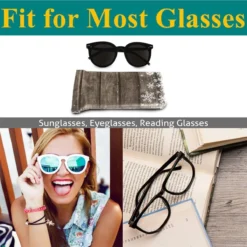 Glasses Case Eyeglasses Pouch - Wooden Christmas Snowflakes Squeeze Top Sunglasses Pouch Portable Eyewear Sleeve For Women Men -Xmas Mart Sales 71lee7s10zL. AC UL1200