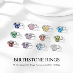 Bestyle Silver Birthstone Butterfly Earring Necklace Ring For Gilrs Women-Dainty Cute Butterfly Jewelry Gifts For Women On Birthday Christmas For Wife Girlfriend Mom Daughter Teen Girls -Xmas Mart Sales 71li1gioBsL. AC UL1500