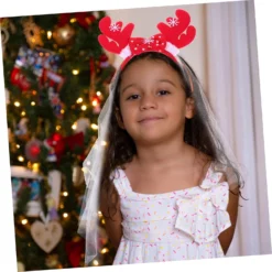 Beavorty 1 Set Veil Bow Bridal Veil Tiara For Girls Hair Accessory For Girls Christmas Headband Fashion Headband Reindeer Costume Headdress Girls Veil Headband Christmas Veil Bow Headdress -Xmas Mart Sales 71luIqRLSnL. SL1500