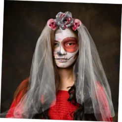 Amosfun 1Pc Halloween Headband Christmas Ornaments Headwear For Women Girls Veil Flower Veil Headband Halloween Bloody Decorations Halloween Party Headband Plastic Cosmetic Costume Demon -Xmas Mart Sales 71lv12c4u9L. SL1500