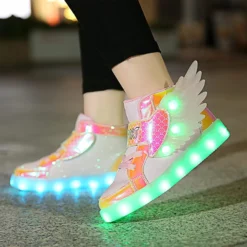 BFOEL Kids Light Up Shoes LED USB Charging Flashing High-top Wings Sneakers Boys Girls Trainers For Festivals Halloween Christmas New Year Party Great Gift 13 BFOEL Kids Light Up Shoes LED USB Charging Flashing High-top Wings Sneakers Boys Girls Trainers For Festivals Halloween Christmas New Year Party Great Gift -Xmas Mart Sales 71mob1i08RL. AC UL1500