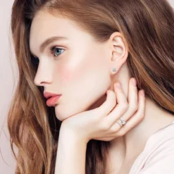 Stud Earrings For Women Men Girl, FCINOS 18K White Gold Plated S925 Sterling Silver 1/2/4 CT D Color VVS1 Clarity Round Cut Moissanite Lab Created Diamond Earrings Promise Birthday Christmas Gift -Xmas Mart Sales 71mva8uMeDL. AC UL1500