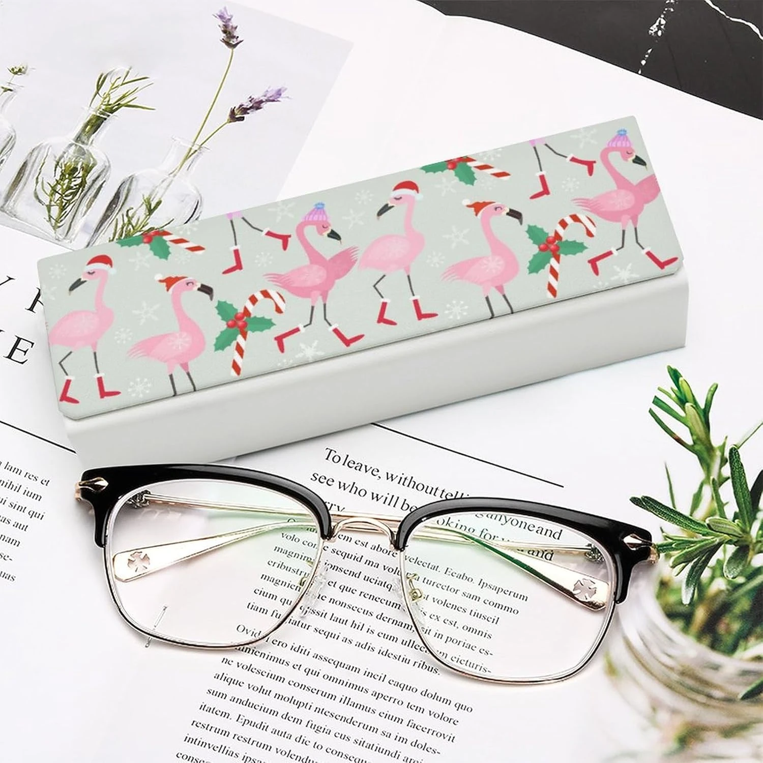 Christmas Santa Flamingo Unisex Glasses Case Portable Fashion Protective Box Eye Glasses Holder Container 8 Christmas Santa Flamingo Unisex Glasses Case Portable Fashion Protective Box Eye Glasses Holder Container - Image 6