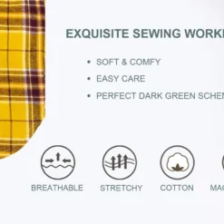 HOODDEAL Dog Shirts Lovely Cozy Striped Plaid Cotton Pet Clothes Breathable Strechy Christmas Costumes For Puppy Cat (L, Yellow) 10 HOODDEAL Dog Shirts Lovely Cozy Striped Plaid Cotton Pet Clothes Breathable Strechy Christmas Costumes For Puppy Cat (L, Yellow) -Xmas Mart Sales 71n7DkiGqL. AC SL1500