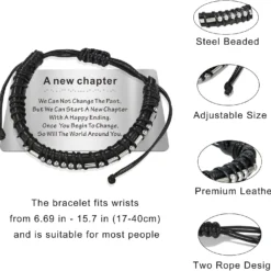 TOLOWOBK Inspirational Gifts For Men Morse Code Bracelets, Leather Bracelet For Mens Sobriety Gifts With Wallet Card, Unique Birthday Christmas Gifts For Him Men Dad Son Husband Black Cuff Bangle 11 TOLOWOBK Inspirational Gifts For Men Morse Code Bracelets, Leather Bracelet For Mens Sobriety Gifts With Wallet Card, Unique Birthday Christmas Gifts For Him Men Dad Son Husband Black Cuff Bangle -Xmas Mart Sales 71n7qAYNWL. AC UL1500