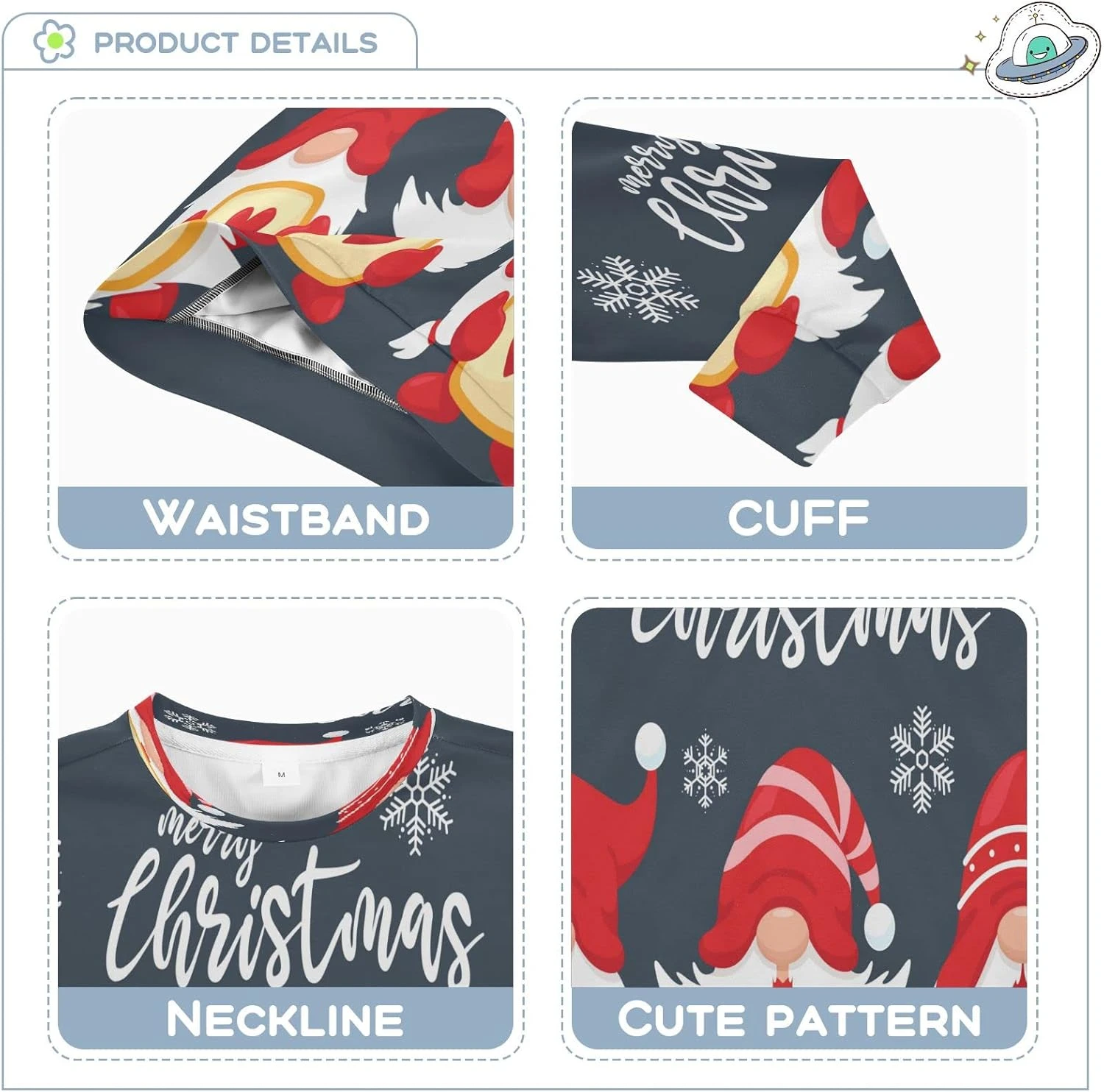 Christmas Gnomes Red Hearts Boy Girl Sweatshirt Crewneck Pullover Sweater Toddler Long Sleeve Fall Winter Clothes 5 Christmas Gnomes Red Hearts Boy Girl Sweatshirt Crewneck Pullover Sweater Toddler Long Sleeve Fall Winter Clothes - Image 3