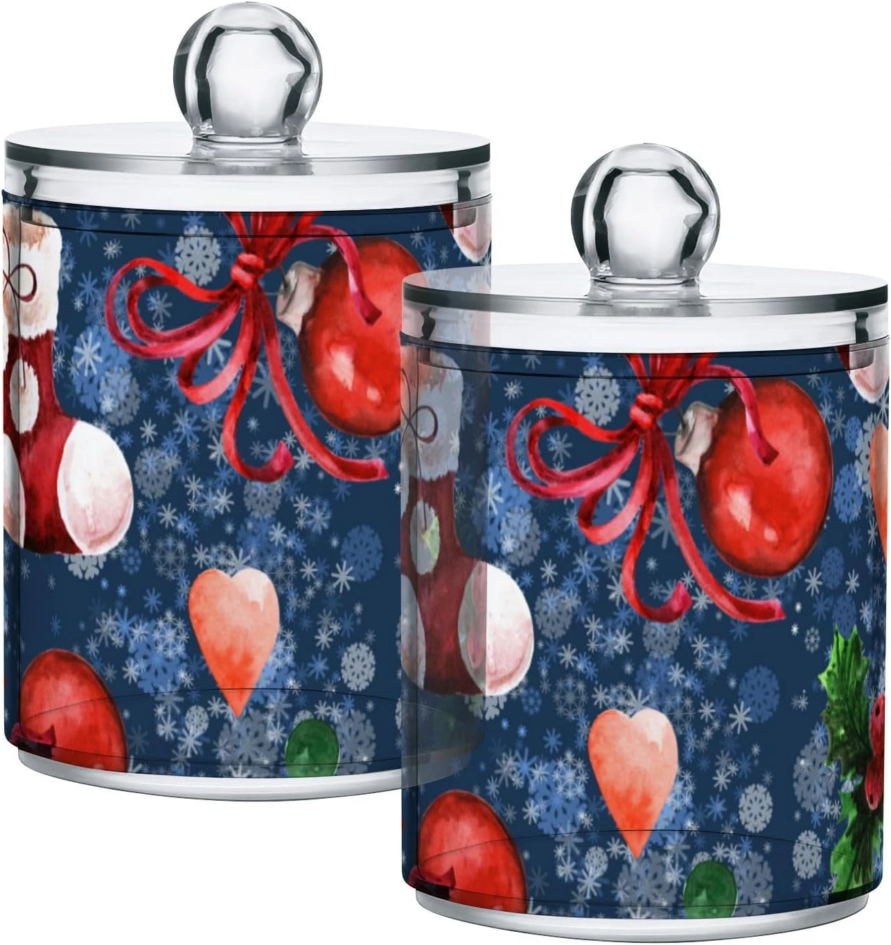 Kigai Clear Bathroom Container, Christmas Stocking Cotton Swab Ball Cans, Clear Plastic Acrylic Jar For Cotton Swabs, Cotton Balls, Dental Floss, Bath Salts, 4 Pack Of 13.6 OZ 3 Kigai Clear Bathroom Container, Christmas Stocking Cotton Swab Ball Cans, Clear Plastic Acrylic Jar For Cotton Swabs, Cotton Balls, Dental Floss, Bath Salts, 4 Pack Of 13.6 OZ
