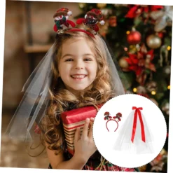Toddmomy 1 Set Veil Bow Antler Headband Bride Veils For Wedding Nativity Costumes For Xmas Headwear Reindeer Costume Headdress Christmas Headdress Girls Veil Headband Mesh -Xmas Mart Sales 71naPqTqpaL. SL1500