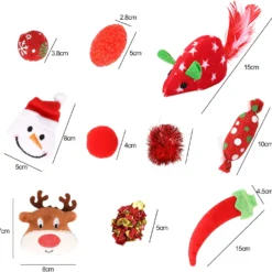 Jupsk 10 Pcs Christmas Cat Toys, Christmas Pet Stocking With Teasing Cat Wand And Toys Balls, Xmas Interactive Chew Toy For Pet Indoor Cats Kitten -Xmas Mart Sales 71o1KaQjfhL. AC SL1500