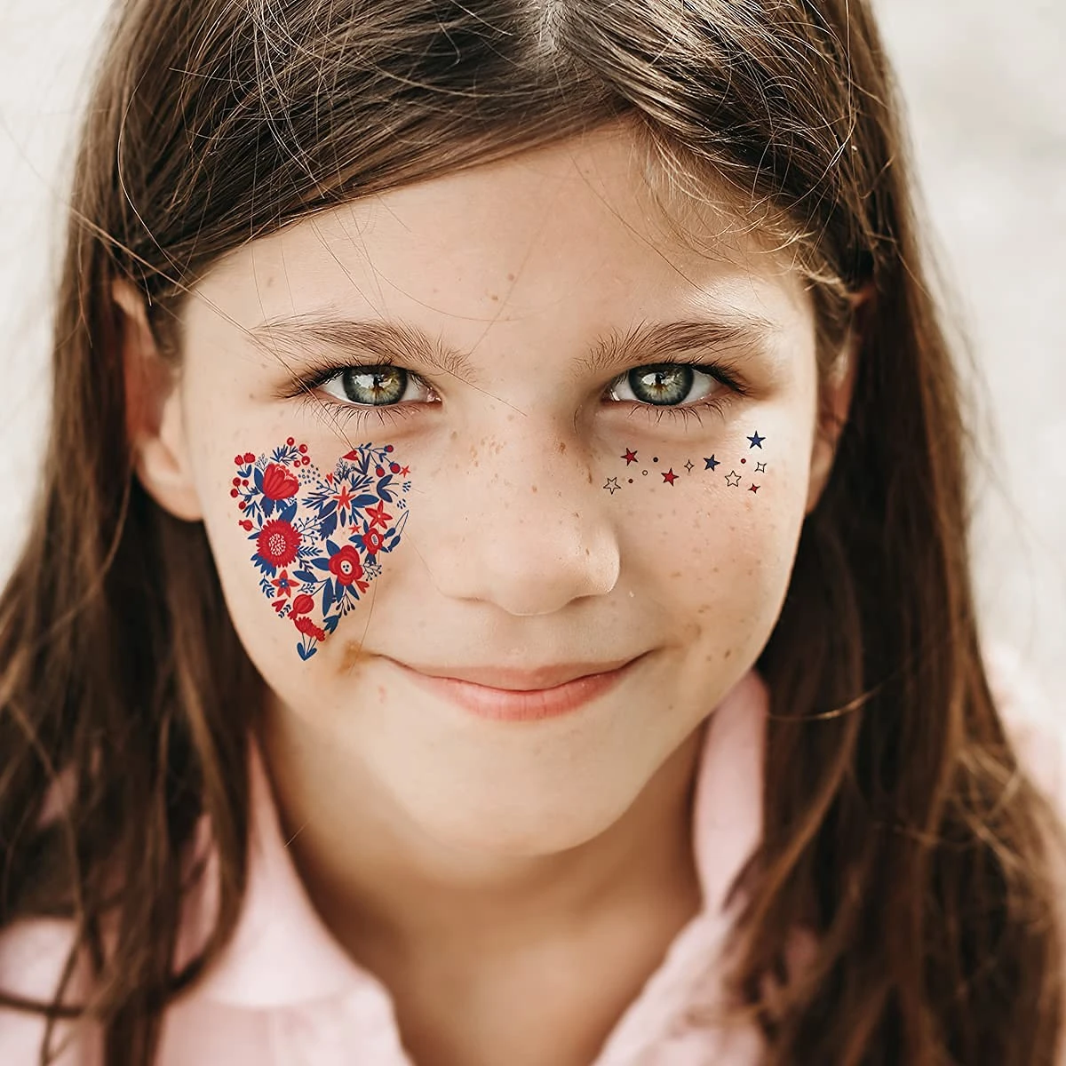 Small Temporary Tattoos Set 6 Sheets Kids Fake Face Stickers Star Flower Art Tattoos Kit Girls Women Boys Adult Teens Toddlers Patriotic Freckle Christmas Birthday Party Favor Supplies Gift 7 Small Temporary Tattoos Set 6 Sheets Kids Fake Face Stickers Star Flower Art Tattoos Kit Girls Women Boys Adult Teens Toddlers Patriotic Freckle Christmas Birthday Party Favor Supplies Gift - Image 5