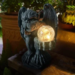 MIBUNG Large Gargoyle Statue Holding Magic Orb With Solar Lights, Halloween Outdoor Decor, Gargoyle Monster Garden Guardian Gothic Creep Scary Sculpture, Patio Yard Lawn Decoration,Gift For Christmas -Xmas Mart Sales 71ofvzWsh4L. AC SL1500