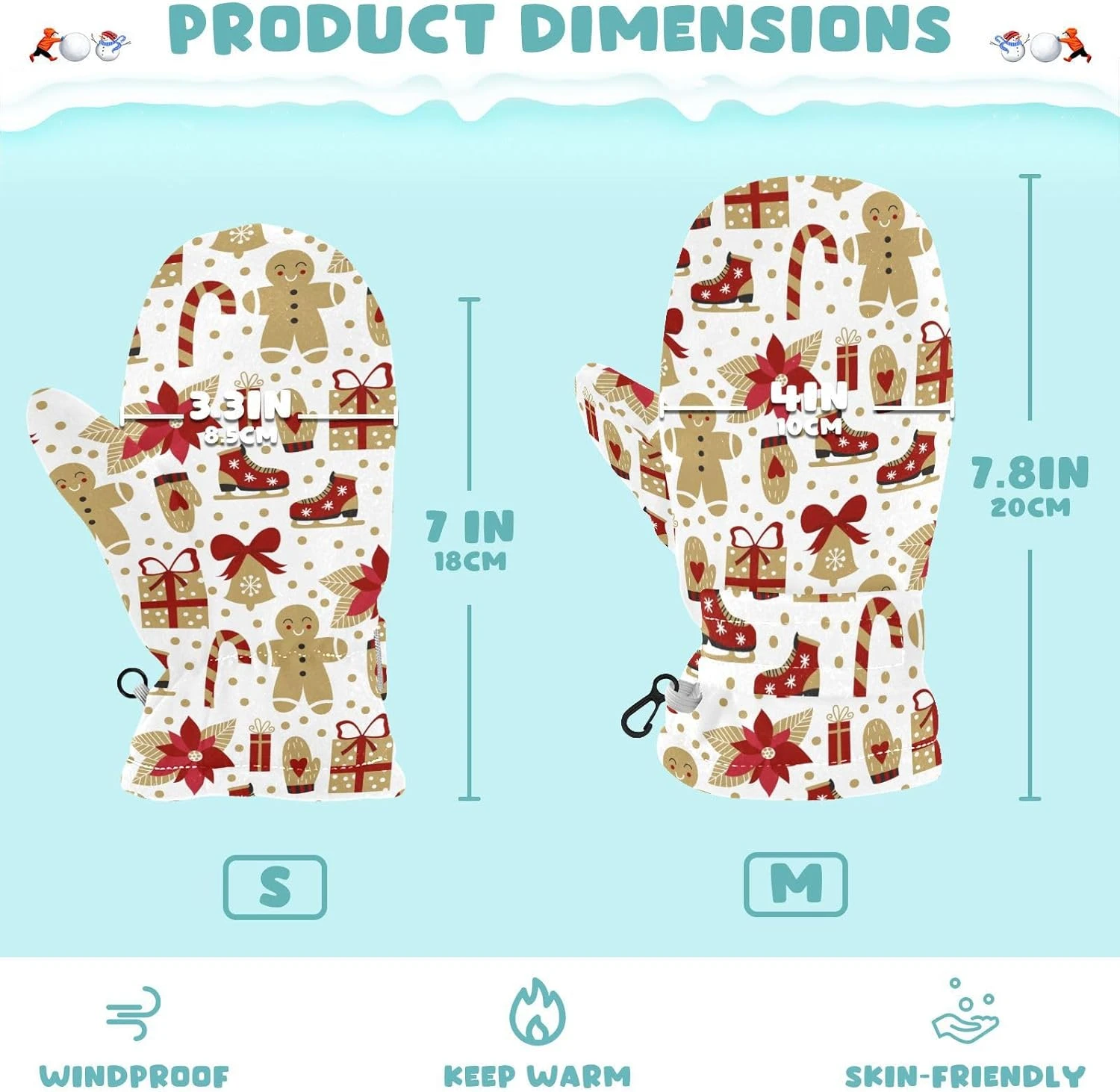 Beeplus Christmas Tree20 Snow Mittens Ski Gloves Unisex Winter Skiing Mittens Toddlers Winter Gloves For Toddler Babby Boys And Girls 5 Beeplus Christmas Tree20 Snow Mittens Ski Gloves Unisex Winter Skiing Mittens Toddlers Winter Gloves For Toddler Babby Boys And Girls - Image 3