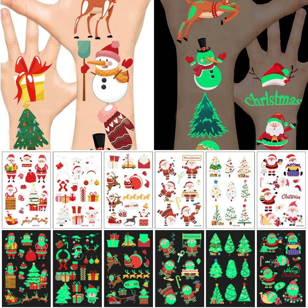 Stampcolour Christmas Realistic Printable Temporary Luminous Tattoo Paper INKJET Printer,8.5''x11'' 5 Sheets Waterproof Glow Tattoos Sticker Skin Cartoon Kids Tattoos Summer Party Themed Tattoo 7 Stampcolour Christmas Realistic Printable Temporary Luminous Tattoo Paper INKJET Printer,8.5''x11'' 5 Sheets Waterproof Glow Tattoos Sticker Skin Cartoon Kids Tattoos Summer Party Themed Tattoo - Image 5