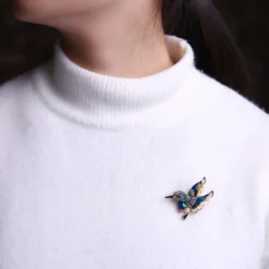 AILUOR Antique Gold Tone Enamel Bird Hummingbird Multi Color Austrian Crystal Pin Brooch Jewelry For Women Christmas Gift -Xmas Mart Sales 71q92LnR3L. AC UL1500