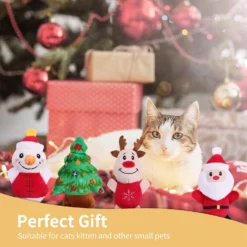 Malier 6PCS Cat Christmas Toys, Cat Toys For Indoor Cats, Catnip Filled Cat Teething Chew Toys Catnip Toys For Cats, Cute Plush Christmas Kitty Kitten Catnip Toys For Cats Exercise (Christmas) -Xmas Mart Sales 71qu6UCrEaL. AC SL1500