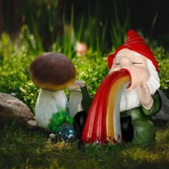 HUNTHAWK Solar Garden Gnome Statue, Gnome Is Spitting Rainbow In Your Garden, Funny Statue For Outdoor Decor, Unique Figurine For Patio Yard Art, Gift For Housewarming Birthday Christmas 11 HUNTHAWK Solar Garden Gnome Statue, Gnome Is Spitting Rainbow In Your Garden, Funny Statue For Outdoor Decor, Unique Figurine For Patio Yard Art, Gift For Housewarming Birthday Christmas -Xmas Mart Sales 71r01sak5yL. AC SL1500