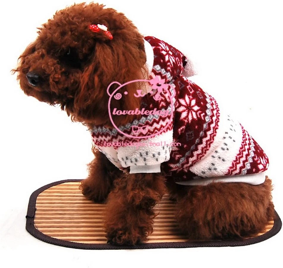 ZUNEA Velvet Small Dog Cat Coat Jacket Hooded Warm,Puppy Christmas Sweater Xmas Costume Pet Winter Jumper Soft Chihuahua Clothes Apparel Red L 5 ZUNEA Velvet Small Dog Cat Coat Jacket Hooded Warm,Puppy Christmas Sweater Xmas Costume Pet Winter Jumper Soft Chihuahua Clothes Apparel Red L - Image 3
