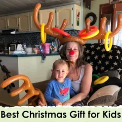 DS. DISTINCTIVE STYLE Inflatable Reindeer Antler Christmas Party Game Hat Antler Ring Toss Game For Xmas Holiday Party Supplies Favors (2 Antlers 12 Rings) -Xmas Mart Sales 71sPDlHn2tL. AC SL1500