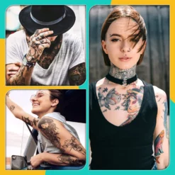 Temporary Tattoo Body Markers For Skin With 10 Tattoo Pen And 4 Tattoo Stencils Tattoo Kit Tattoo Markers For Teen Girls Boys Adult Kids Fancy Dress Christmas Gifts -Xmas Mart Sales 71sW1As54L. SL1500