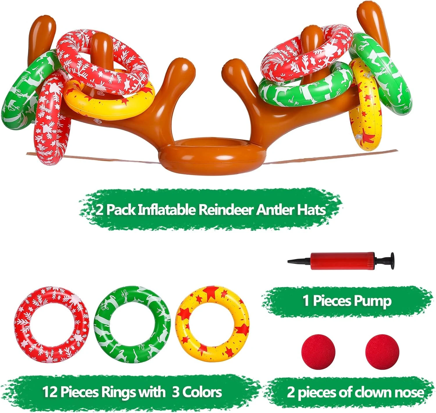 MGparty Christmas Inflatable Reindeer Antler Toss Game For Xmas Kids Teens Party Favors Supplies Outdoor Indoor Ring Toss Game 5 MGparty Christmas Inflatable Reindeer Antler Toss Game For Xmas Kids Teens Party Favors Supplies Outdoor Indoor Ring Toss Game - Image 3