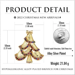 RareLove Golden Christmas Tree Christmas Brooch Pin Cute Bowknot Multi Rhinestone Crystal Brooches For Women Alloy Plated Holiday Gift -Xmas Mart Sales 71sjcomzX4L. AC UL1500