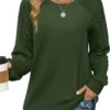 Saloogoe Womens Sweaters Dressy Casual Fashion Tops Long Sleeve Shirts Christmas Green M -Xmas Mart Sales 71suAOuTc6L. AC UL1500