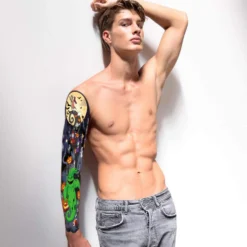 Konsait 12 Sheets Nightmare Before Christmas Large Full Arm Temporary Tattoos,Tumbler Tattoo, Temporary Sleeve Tattoos, Black Body Art Stickers Arm Tattoo For Kids Adults Halloween Party, Masquerade -Xmas Mart Sales 71t3Bo0UxUL. SL1500