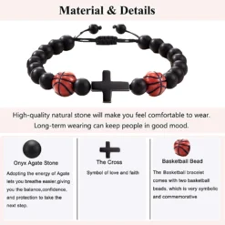 AnChang Gifts For Teen Boys Baseball Basketball Bracelet Natural Stone Bead Cross Bracelet For Mens Boys Son Grandson Coach Birthday Graduation Christmas Gifts -Xmas Mart Sales 71tZ VMGCKL. AC UL1500