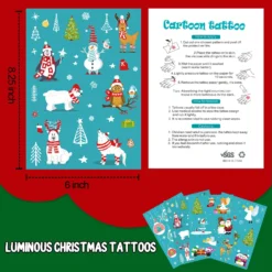 Partywind Glow Christmas Party Decorations, Luminous Christmas Temporary Tattoos For Kids Stocking Stuffers, Xmas Holiday Decorations Party Favors Supplies Games Gifts For Boys And Girls (4 Sheets) -Xmas Mart Sales 71u0gyg7nL. SL1500
